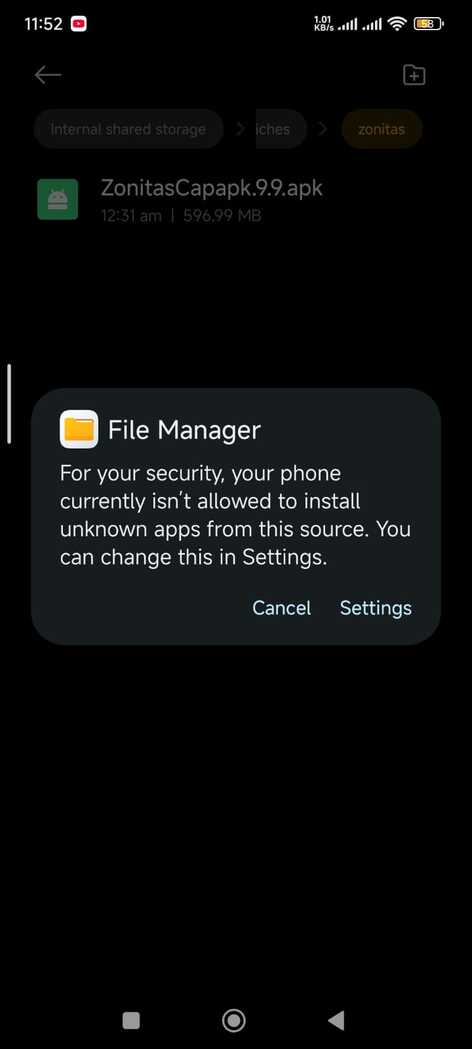 file manager setting
